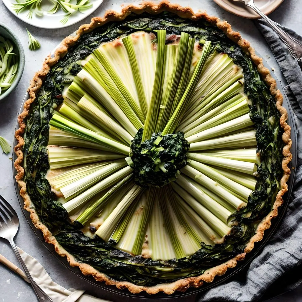 Spinach And Leek Tart 1024x1024 Leek Tart Recipe