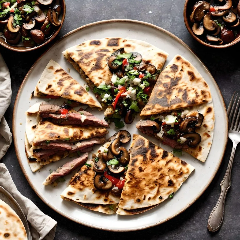 Steak And Mushroom Quesadilla 1024x1024 Steak Quesadilla Recipe