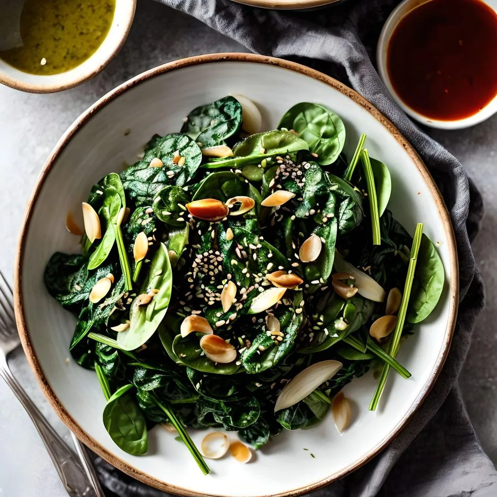 Steamed Chinese Spinach With Garlic Sauce 1024x1024 Chinese spinach Recipe