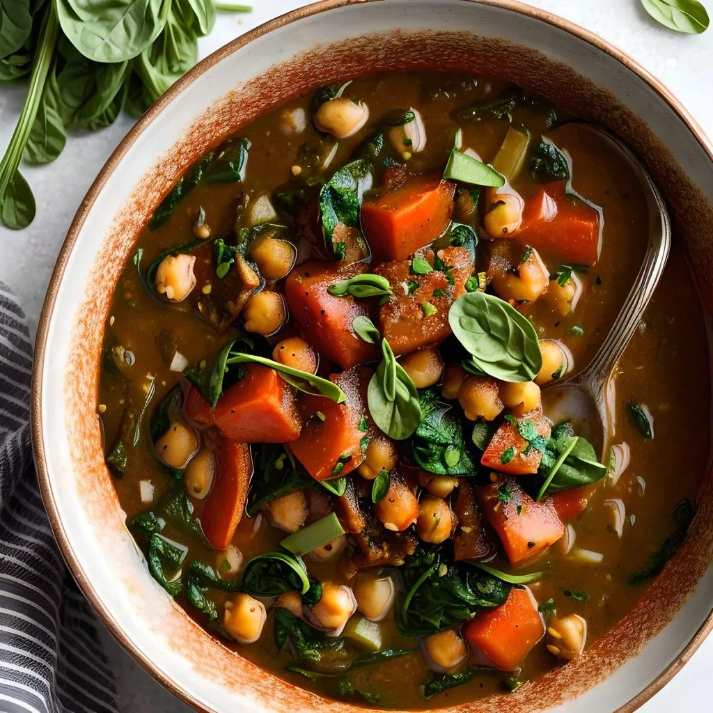  Vegan Chickpea and Spinach Stew