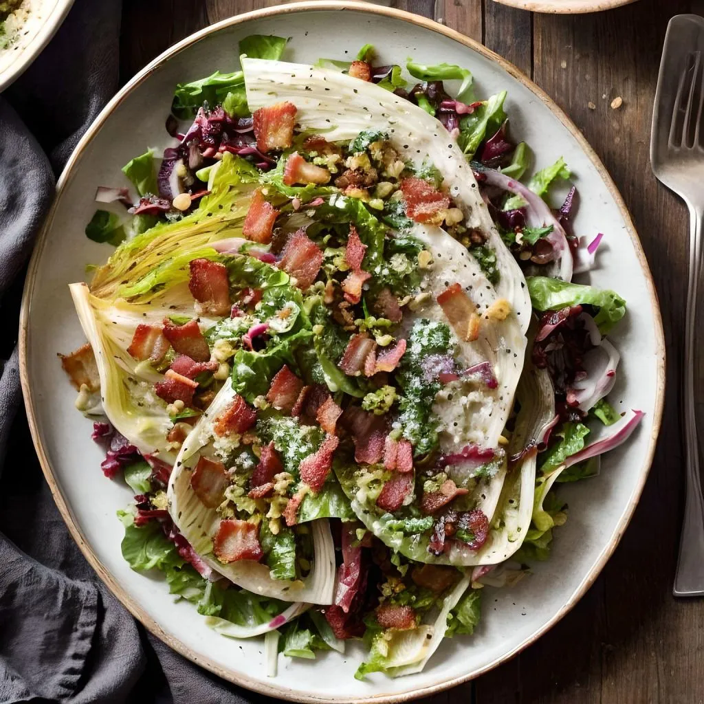 Warm Bacon and Curly Endive Salad