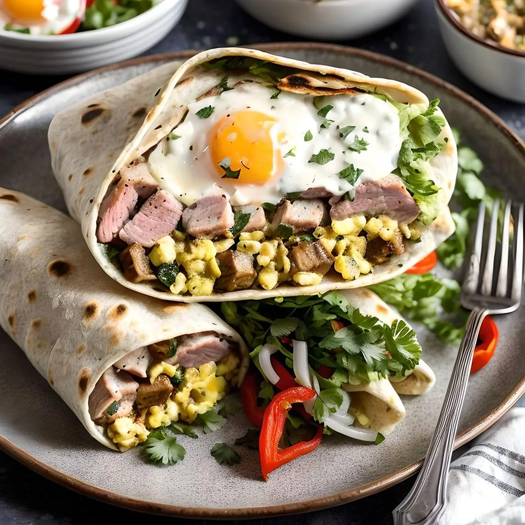 Shaved Pork Breakfast Burrito