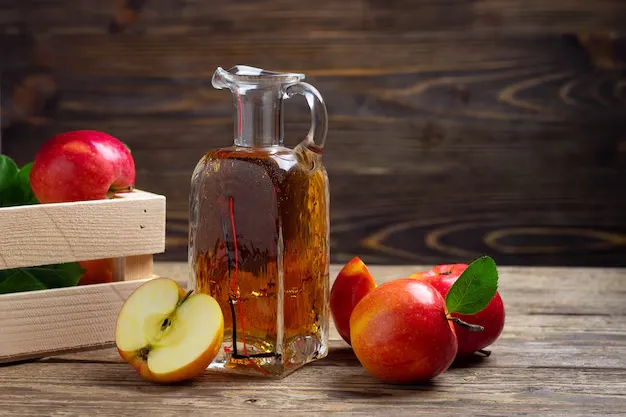 apple cider vinegar in a bottle