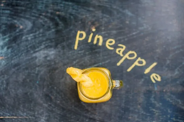 pineapple juice in a mug.