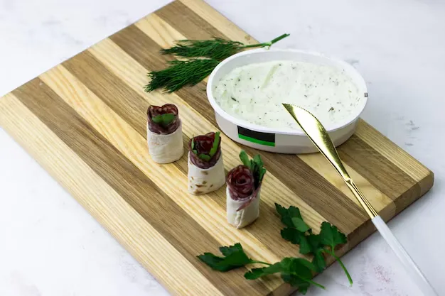 ranch dressing in a plastic container.