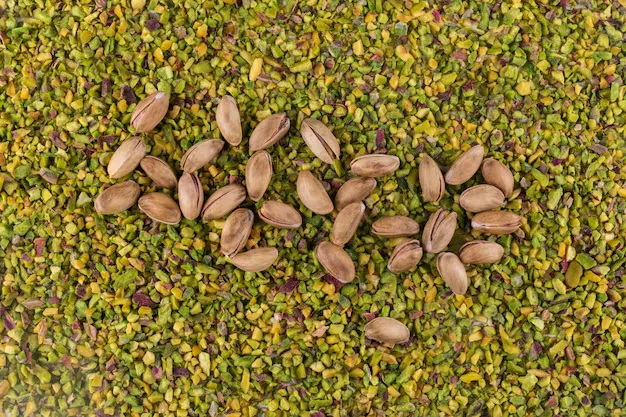 top view of pistachios