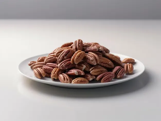 pecans in a small white plate