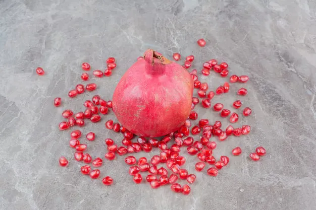 pomegranate with red pomegranate seeds
