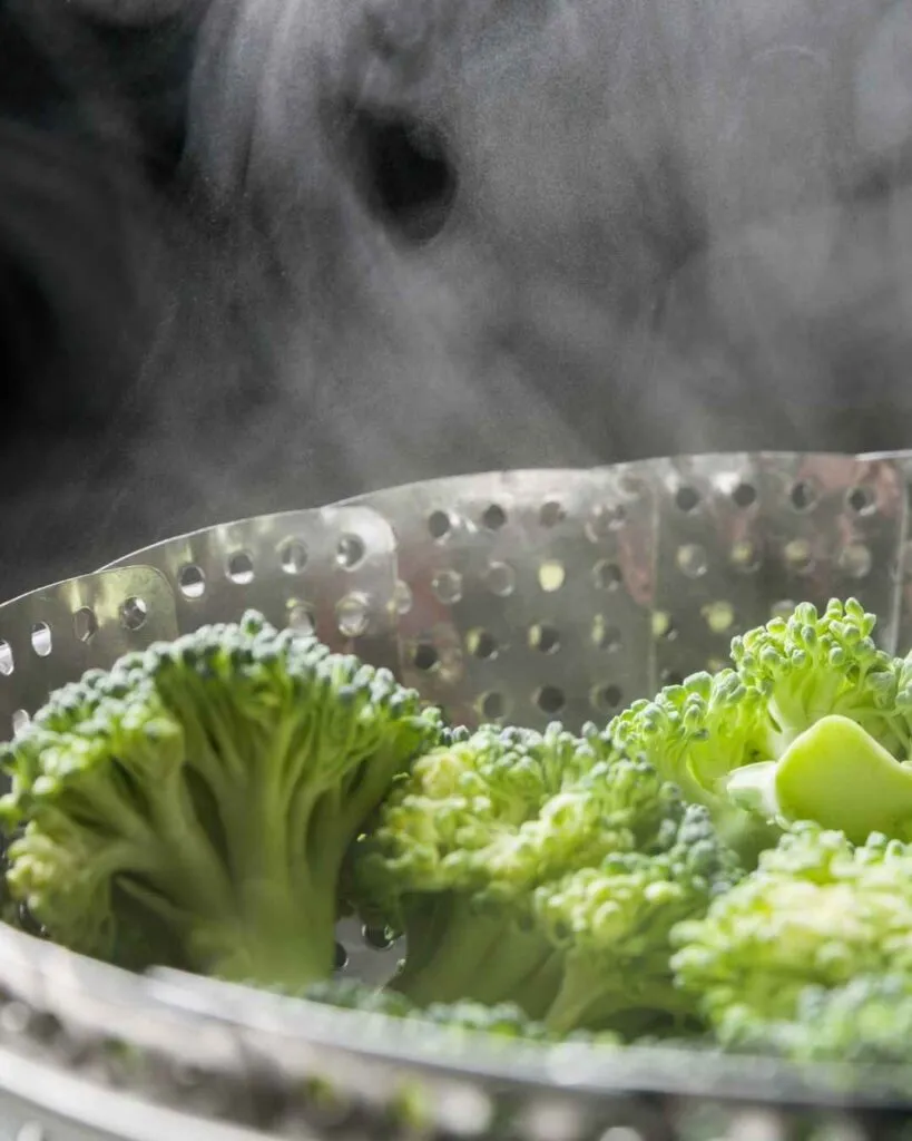 How To Steam Broccoli 819x1024 How to Cook Broccoli: 15 Easy Methods (Steaming, Boiling, Roasting & More)