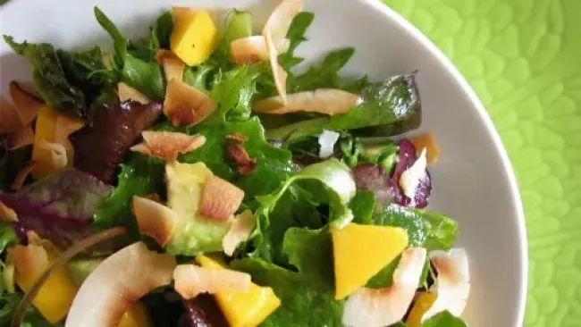 Mango, Avocado, & Toasted Coconut Salad with Lime Vinaigrette