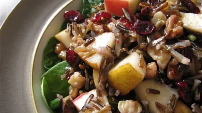 Fruited Wild Rice Salad with Dried Cranberries & Walnuts