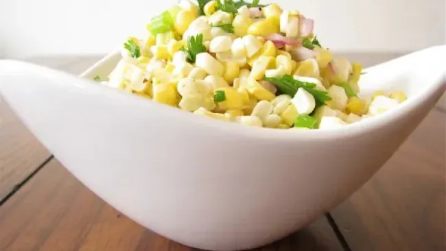 Raw Corn Salad with Cumin Lime Dressing