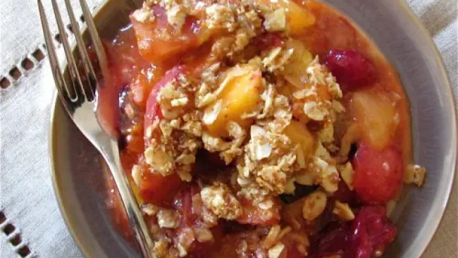 Stone Fruit Almond Breakfast Crisp