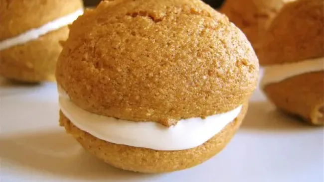 Mini Sweet Potato Whoopie Pies with Maple Marshmallow Frosting