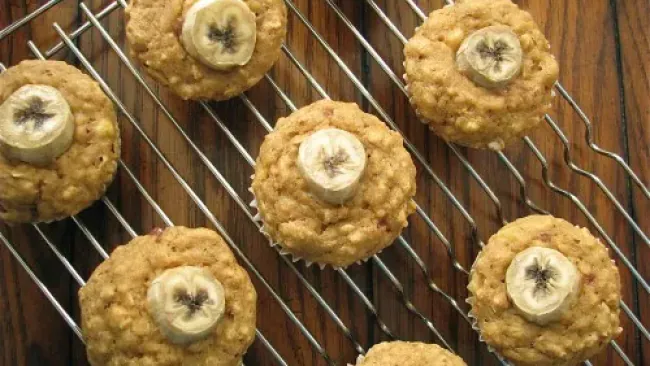 Jam-Filled Peanut Butter & Banana Muffins