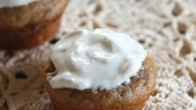 Mini Carrot Muffins for Baby (with yogurt “frosting”)