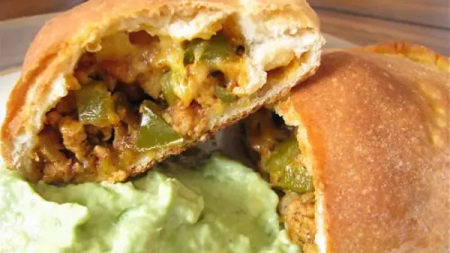 Taco Calzones with Avocado Cream