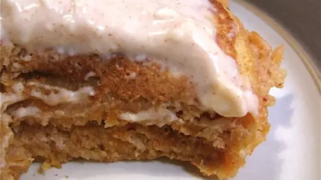 Carrot Cake Pancakes with Maple Cream Cheese