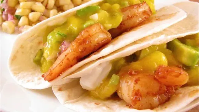Chipotle Shrimp Tacos with Avocado & Mango Salsa