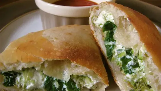 Calzones with Pesto, Zucchini, and Spinach