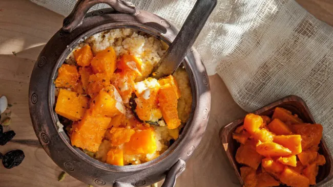 Winter Squash Wheat Berry Risotto