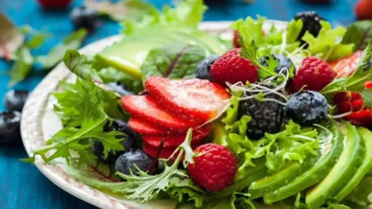 Red Berry Salad with Granola-Crusted Goat Cheese