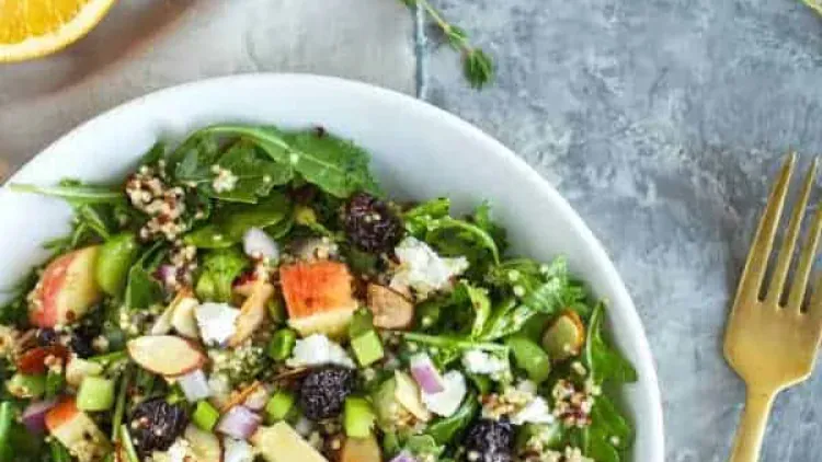 Cherry, Arugula, & Quinoa Salad with Goat Cheese and Almonds