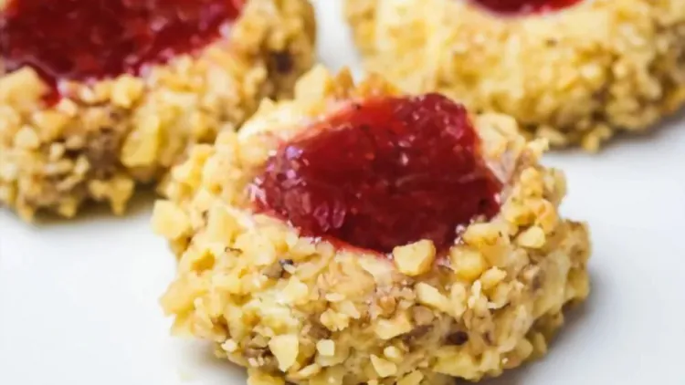 Flourless PB&J Thumbprint Cookies