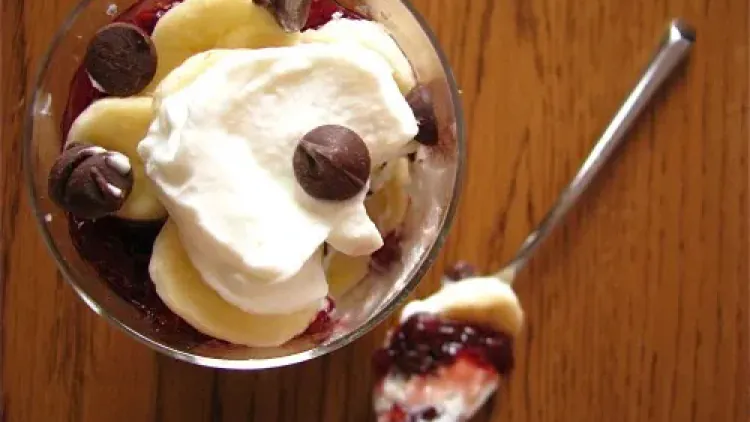 Chocolate, Raspberry, & Banana Breakfast Trifle