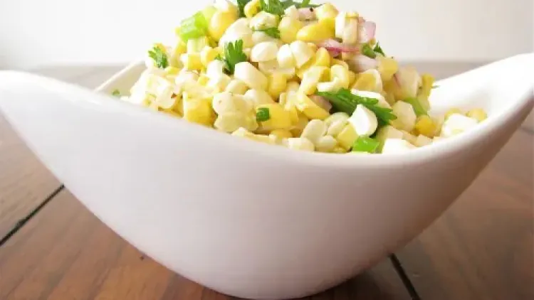 Raw Corn Salad with Cumin Lime Dressing